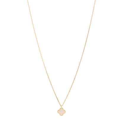 Van Cleef & Arpels 18K Yellow Gold Mother of Pearl Sweet Alhambra Pendant Necklace 1 of 5