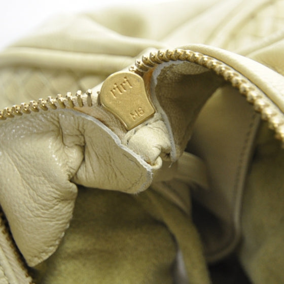 Bottega Veneta Woven Leather Satchel Beige 2 of 2