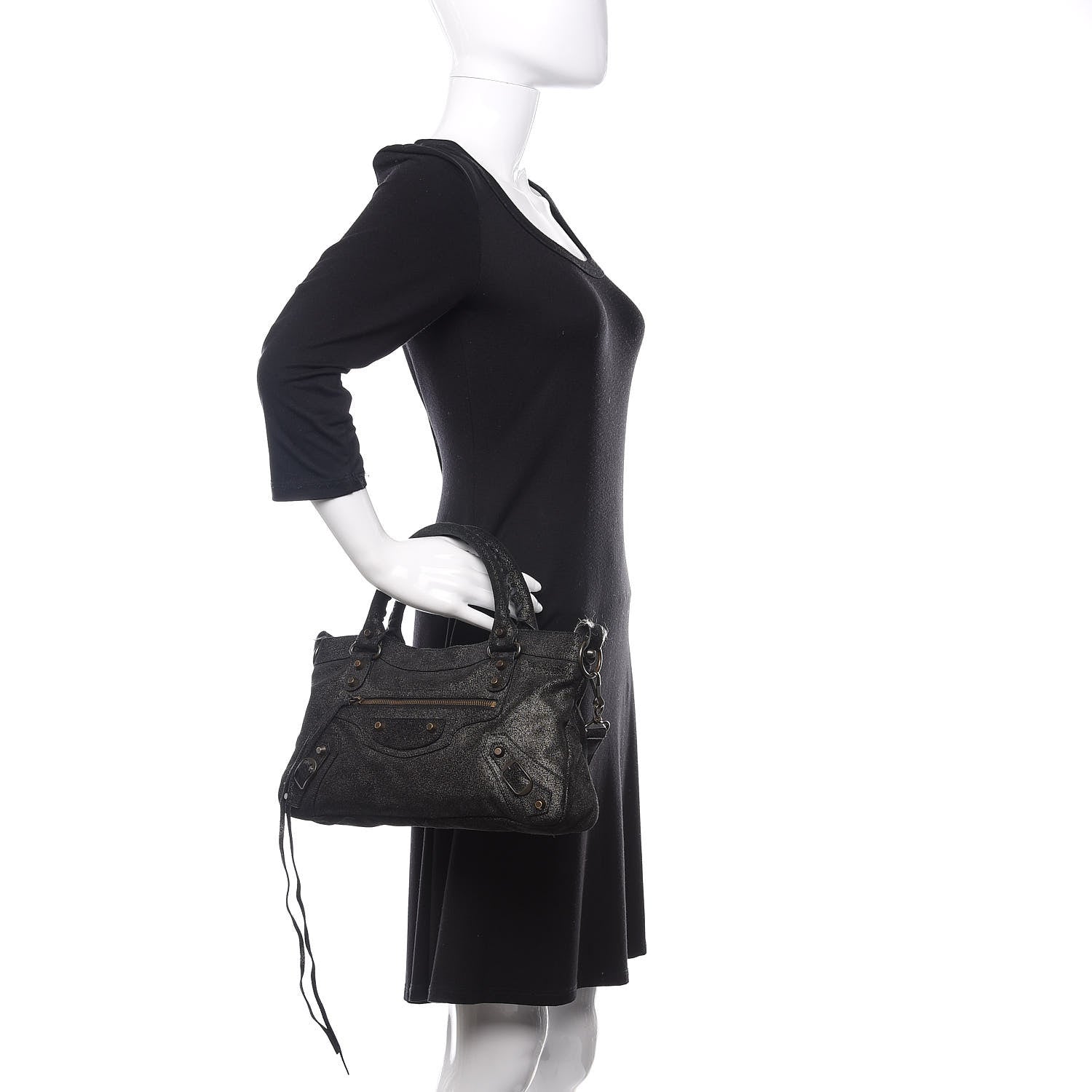 Balenciaga Craquele Calfskin First Black 595889 – FASHIONPHILE