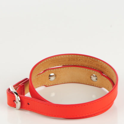 Balenciaga Matte Goatskin Rubber Covered Classic Hardware Triple Tour M Bracelet Rouge Coquelicot 3 of 7