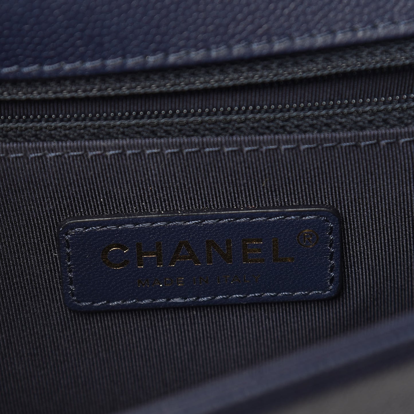 Caviar Quilted New Medium Boy Flap Dark Navy Blue