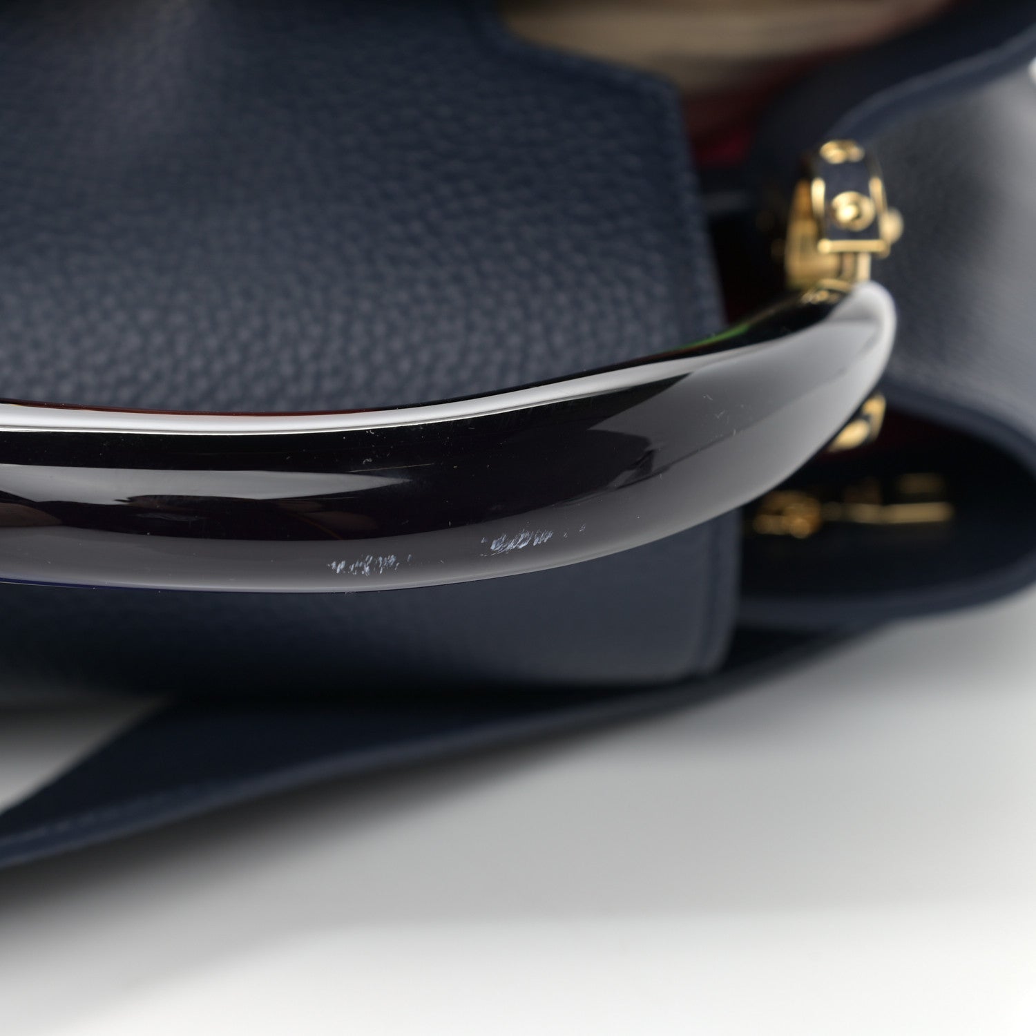 Louis Vuitton Taurillon Resin Capucines Murano MM Midnight Blue 12 of 13