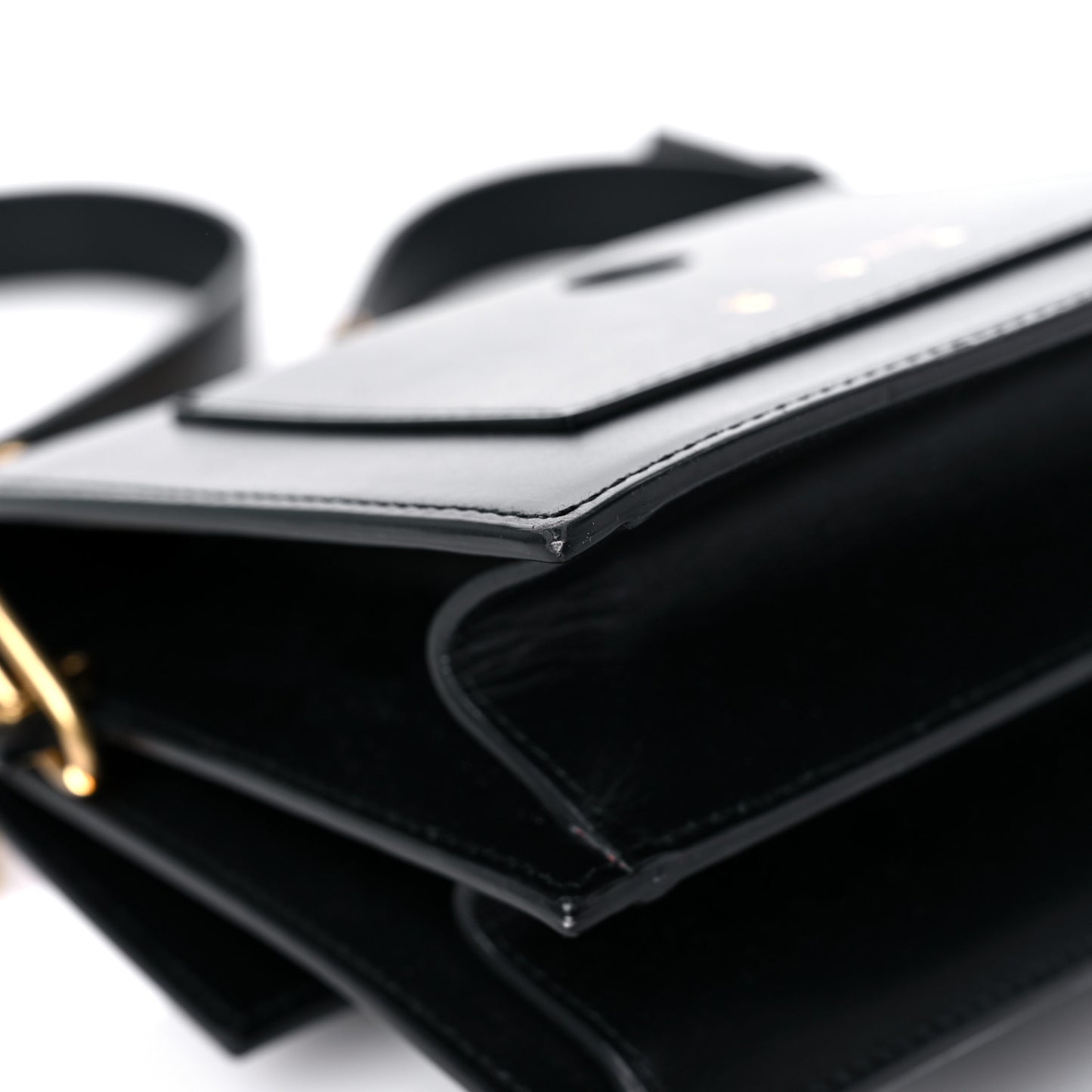 Calfskin 3D Nail Logo Shoulder Bag Black