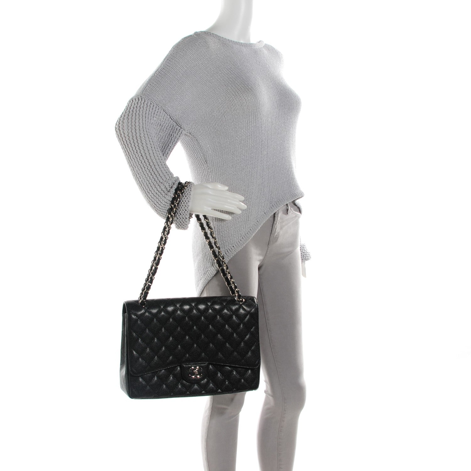 Chanel Caviar Quilted Maxi Single Flap Black 2 of 8