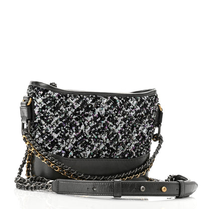Chanel Sequin Calfskin Small Gabrielle Hobo Black 3 of 10