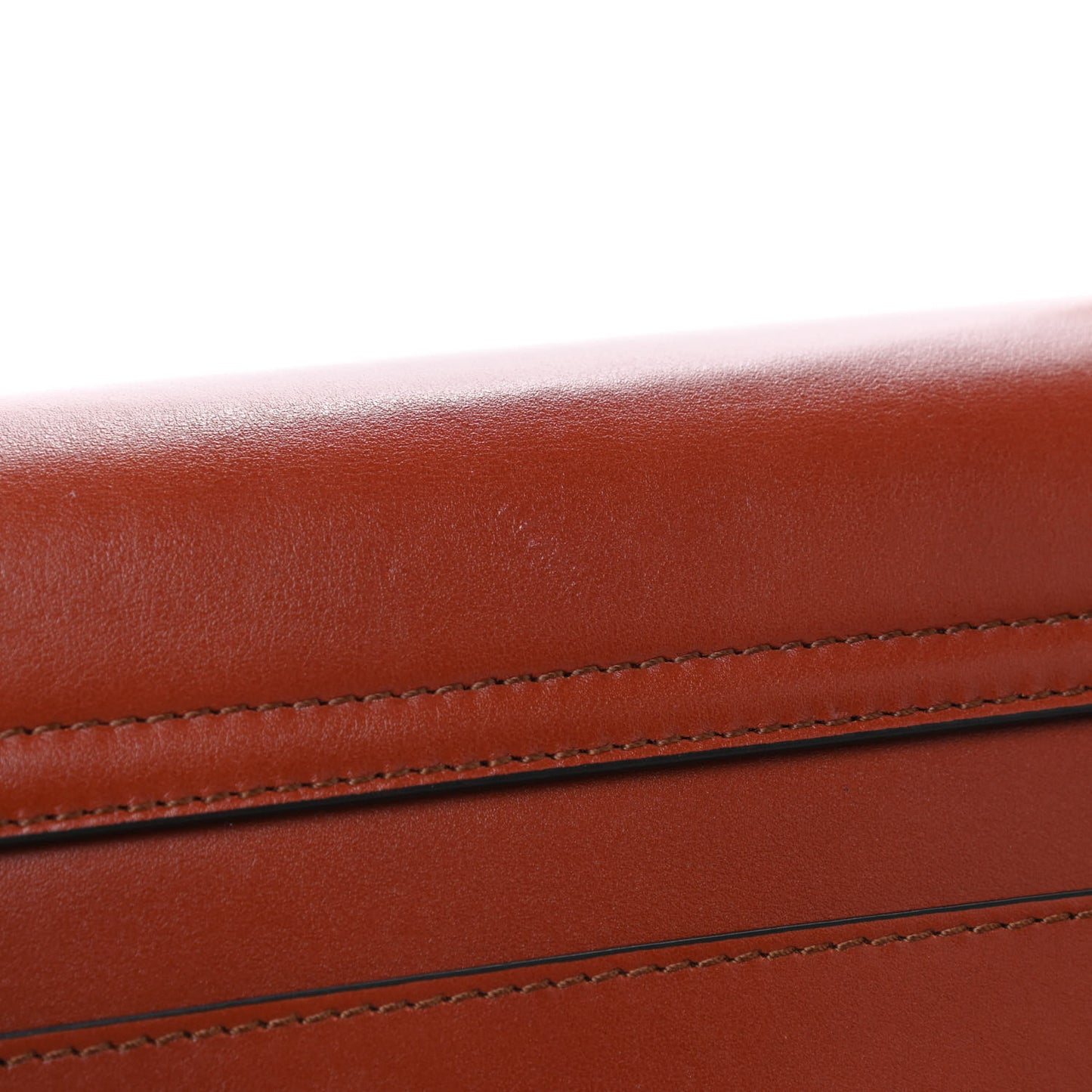 Shiny Calfskin Suede Small C Double Carry Bag Sepia Brown