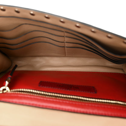 Valentino Garavani Nappa Rockstud Spike Wallet On Chain Camel Rose 5 of 10