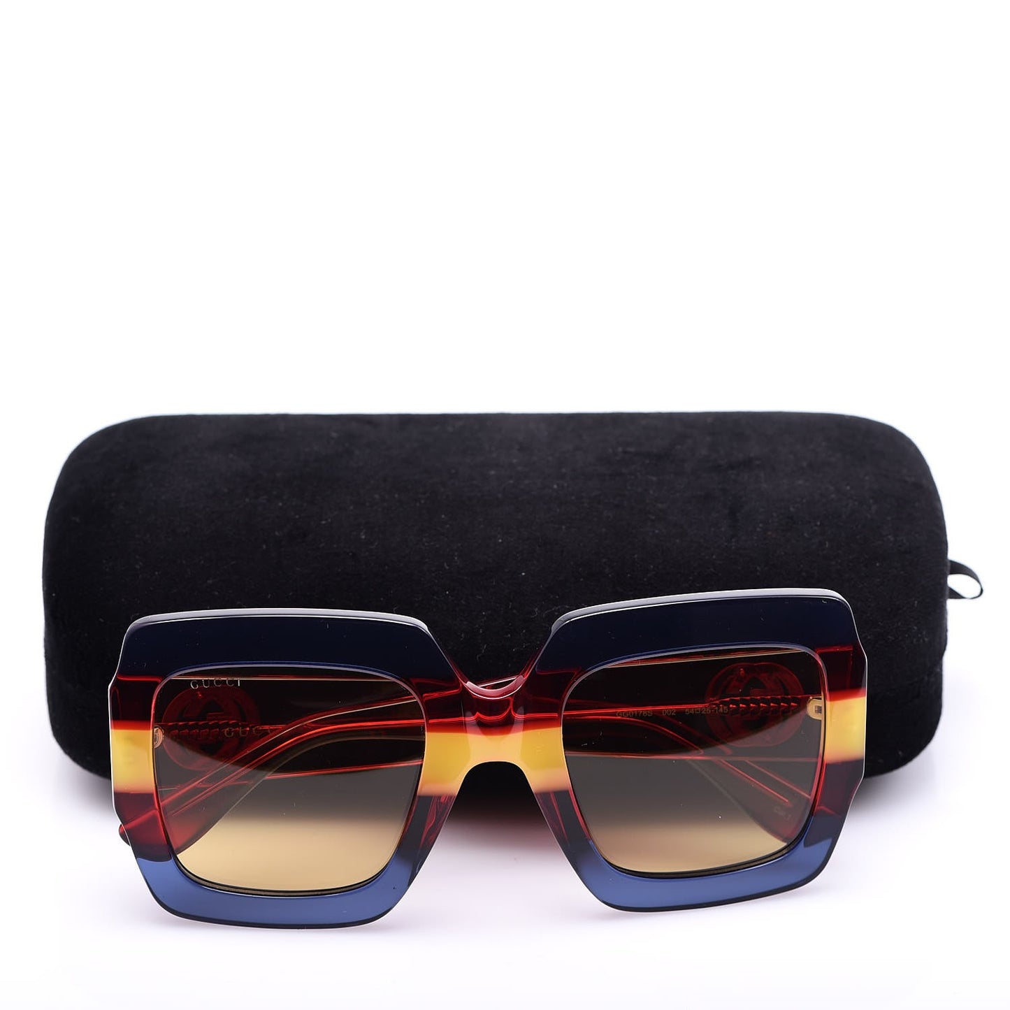 Square Frame GG0178S Sunglasses Blue Red Yellow