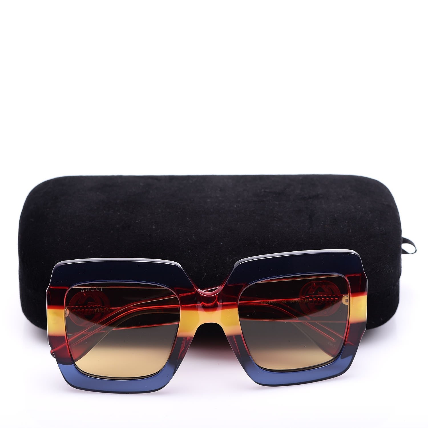 Gucci Square Frame GG0178S Sunglasses Blue Red Yellow 8 of 8