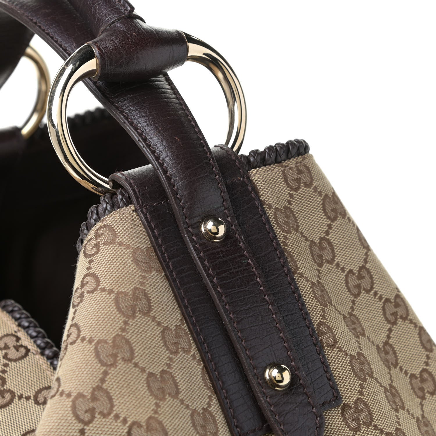 Gucci Monogram Large Horsebit Chain Hobo Dark Brown 8 of 10