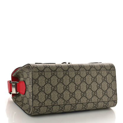 Gucci GG Supreme Monogram Childrens Logo Patch Shoulder Bag Beige Hibiscus Red 4 of 10