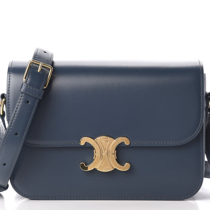 Celine Shiny Calfskin Medium Triomphe Dark Blue 11 of 11