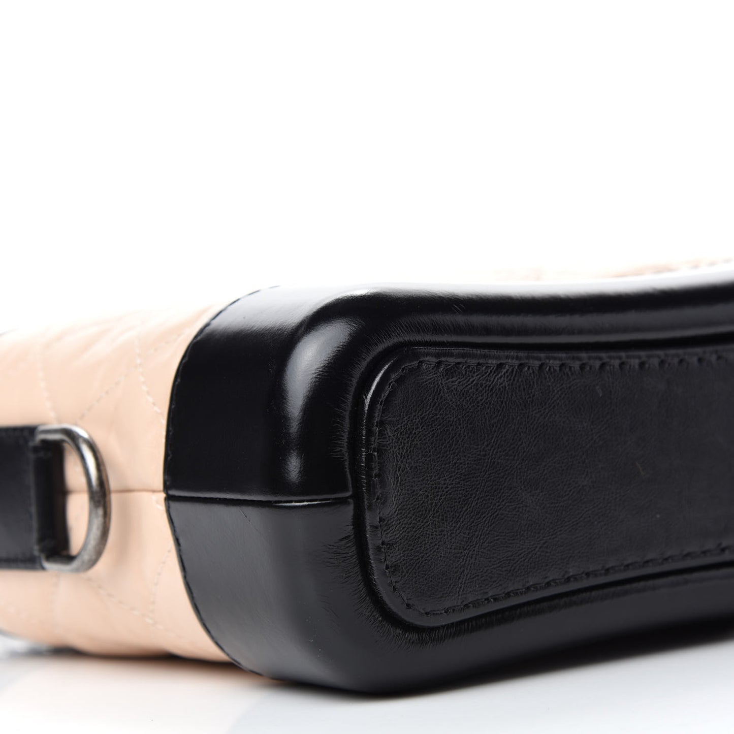 Aged Calfskin Quilted Small Gabrielle Hobo Beige Black