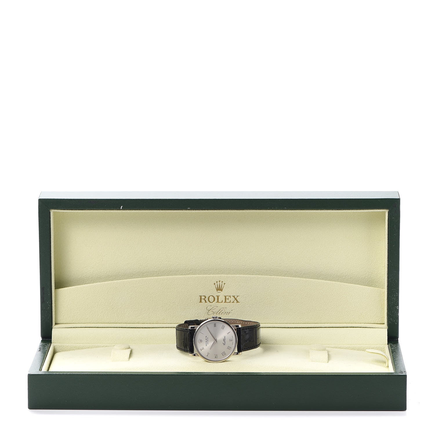 Rolex 18K White Gold Alligator 32mm Cellini Manual Winding Watch Silver 5115 5 of 5