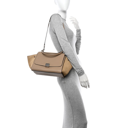 Celine Drummed Calfskin Suede Small Trapeze Dune 2 of 12
