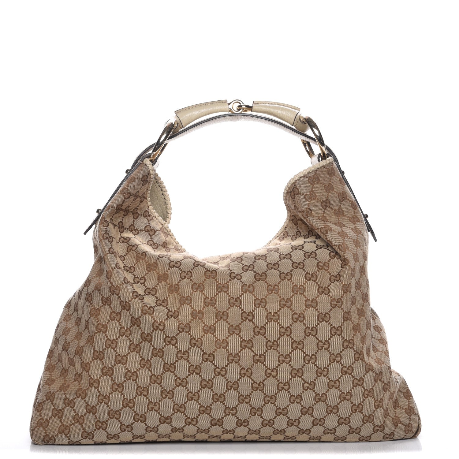 Gucci Monogram Large Horsebit Chain Hobo Off White 1 of 7