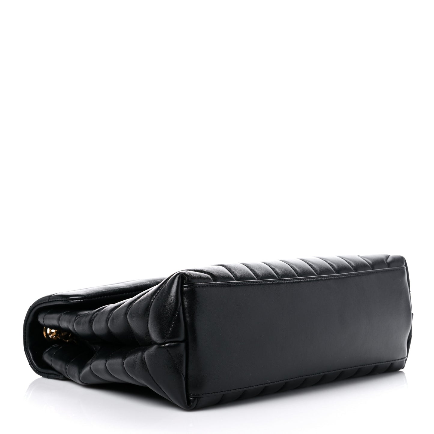 Calfskin Y Quilted Monogram Medium Loulou Chain Satchel Black
