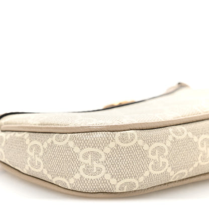 Gucci GG Supreme Monogram Textured Dollar Calfskin Web Mini Ophidia GG Handbag Beige Mystic White Oatmeal 9 of 11