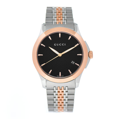 Gucci Stainless Steel 38mm G-Timeless Two Tone Quartz Watch Black 1 of 5