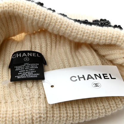 Chanel Cashmere Logo Beanie Hat Ivory 4 of 4