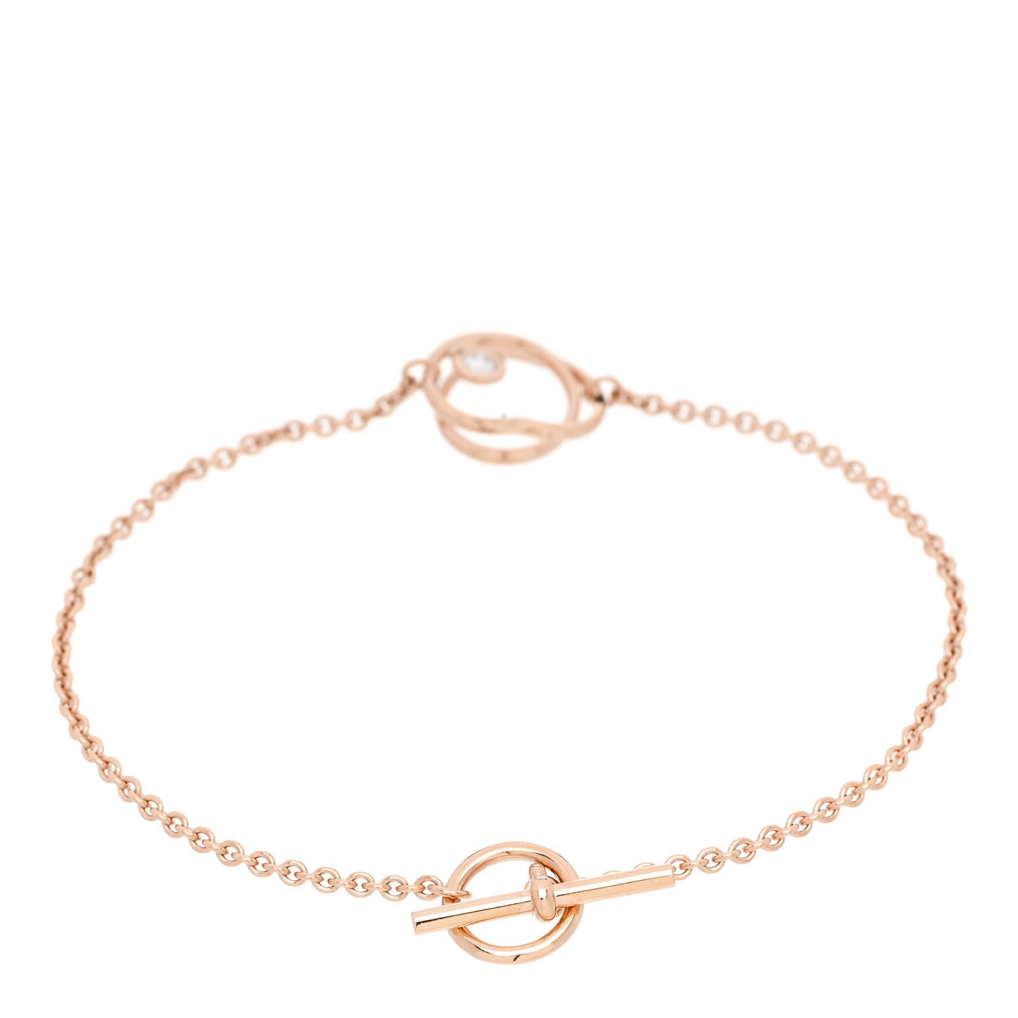 18K Rose Gold Diamond TPM Vertige Coeur Bracelet ST