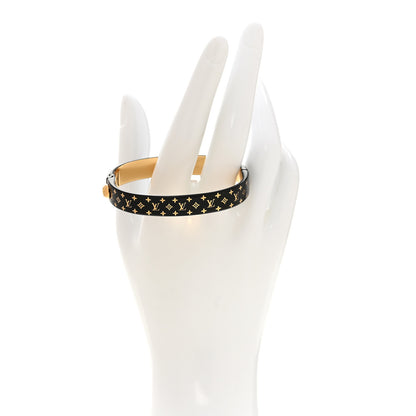 Louis Vuitton Monogram Nanogram Cuff S Black Gold 2 of 7