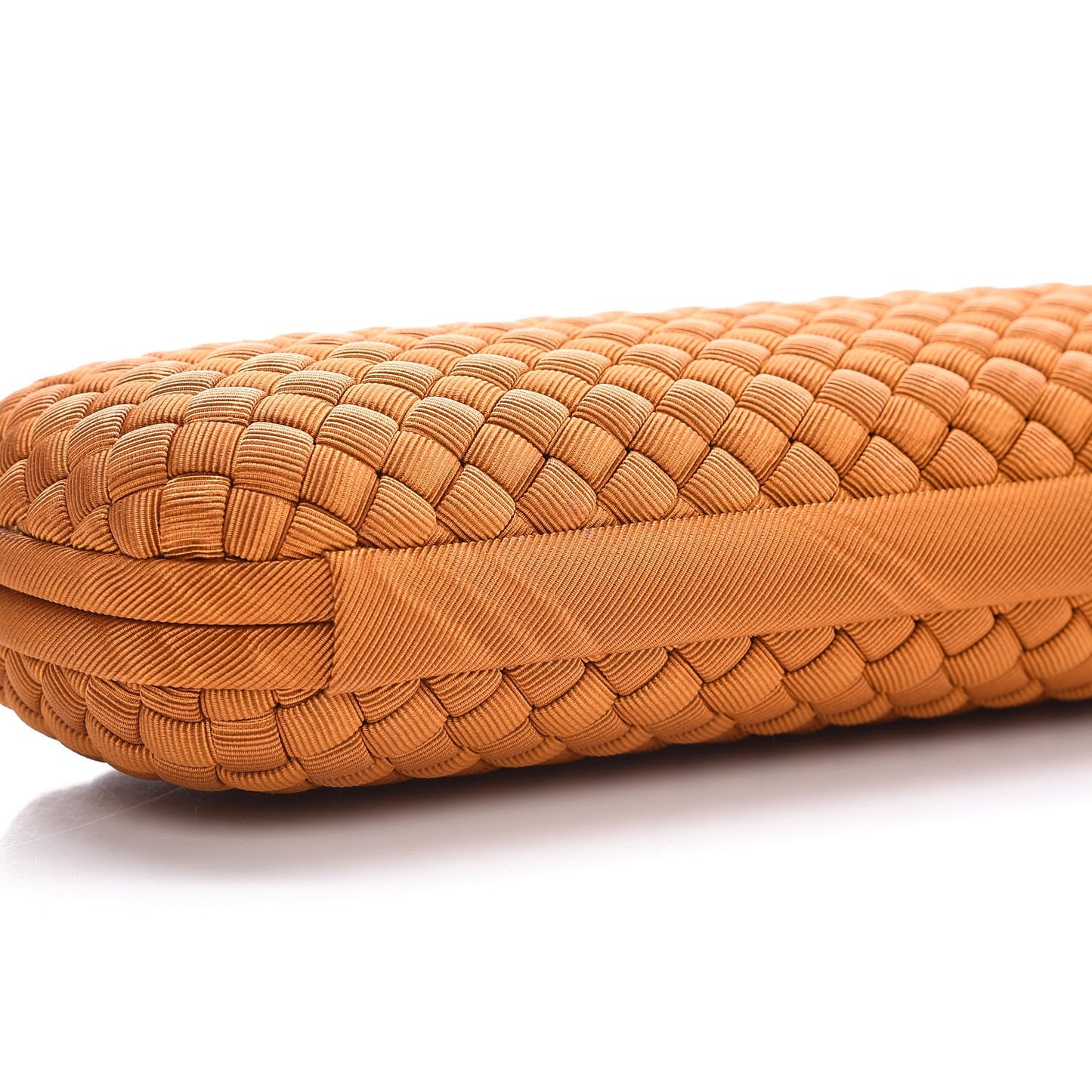 Silk Faille Intrecciato Knot Clutch Burnt Sun
