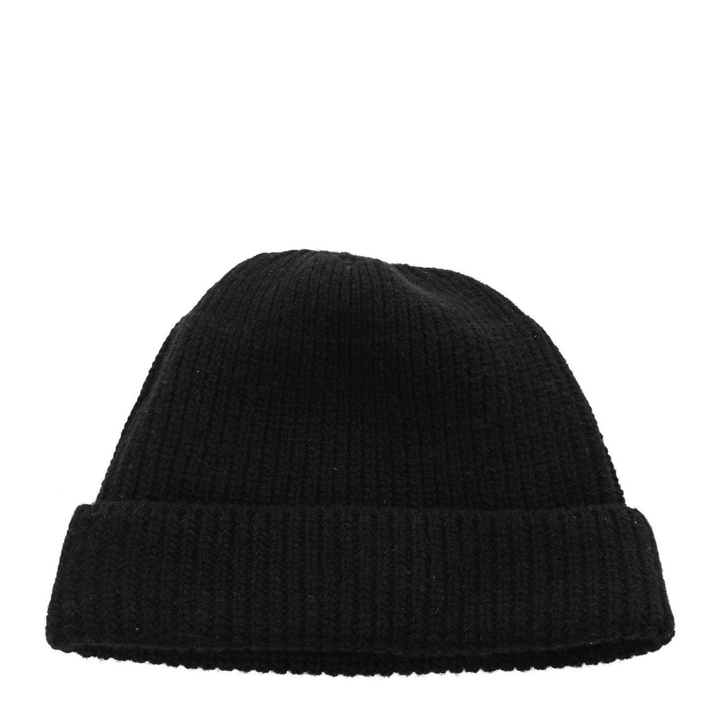 Wool Cashmere Beanie Hat M Black