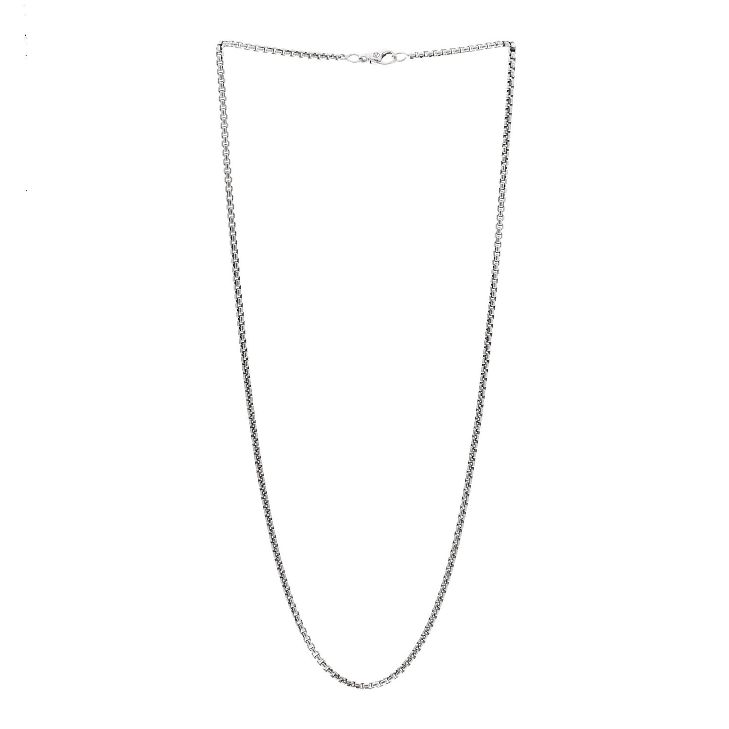Sterling Silver 2.7mm Small Box Chain Necklace 22"