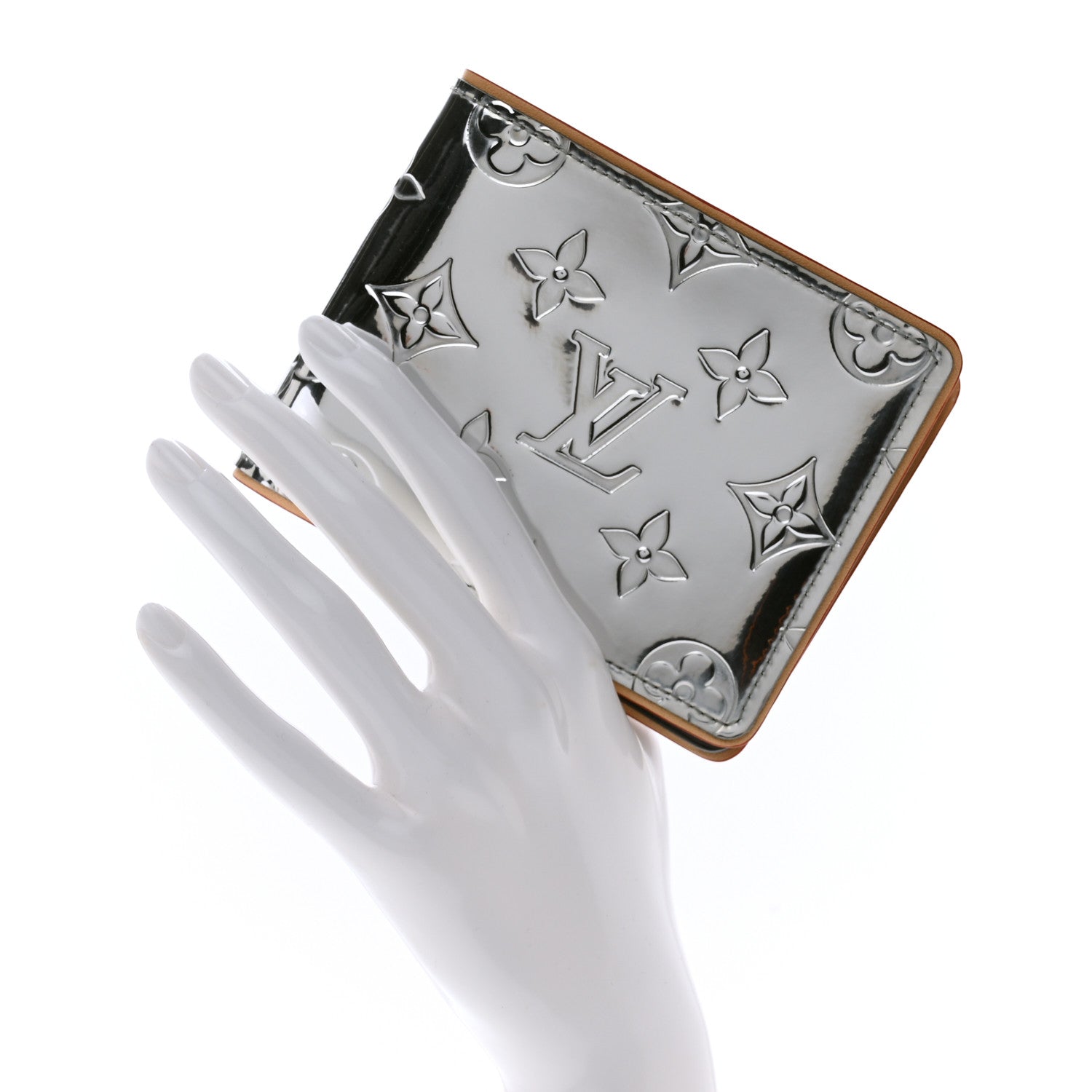 Louis Vuitton Monogram Mirror Slender Wallet Silver 2 of 7