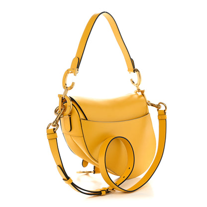 Christian Dior Calfskin Saddle Bag With Strap Yellow 3 of 11
