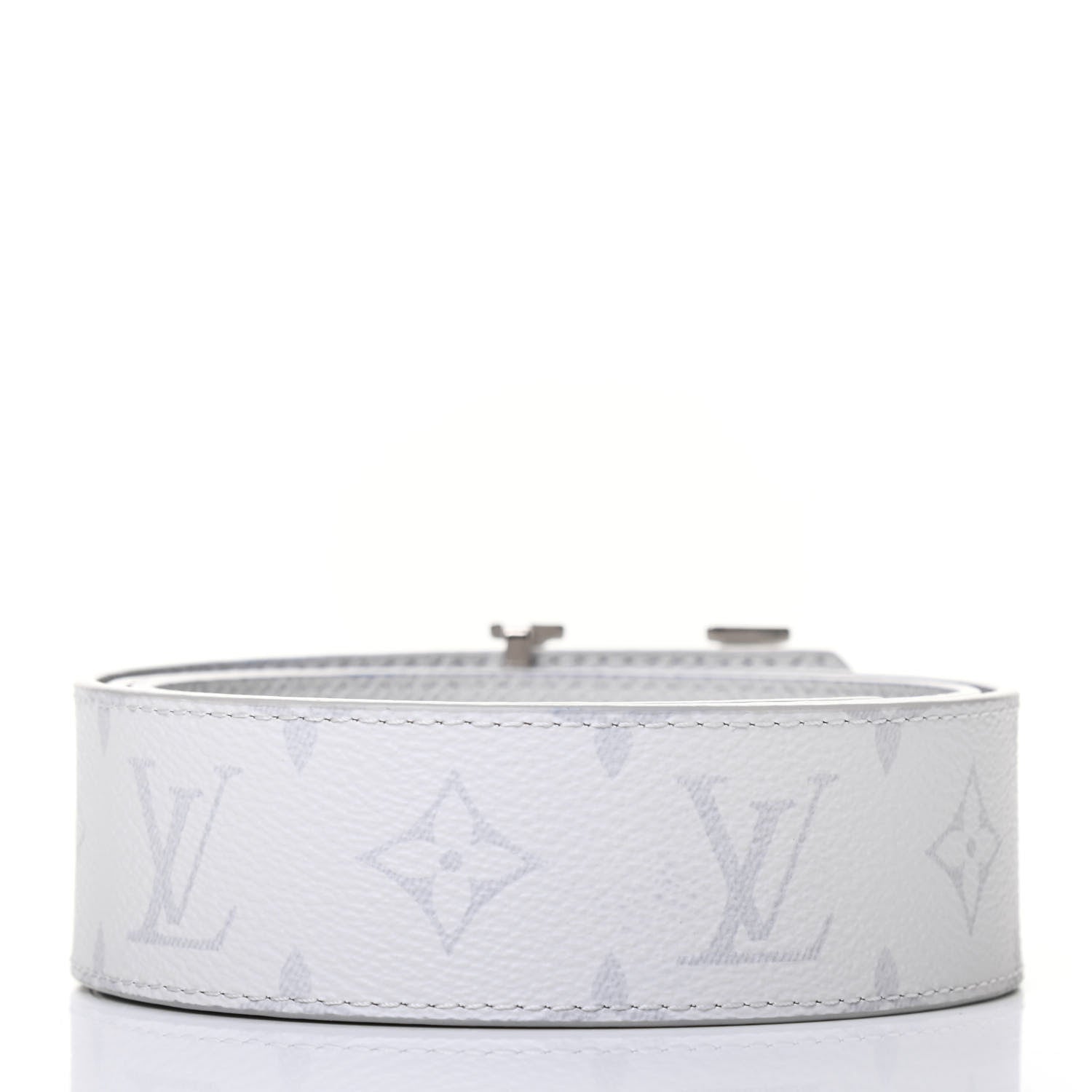 Louis Vuitton Taiga Monogram 40mm LV Initiales Belt 85 34 White