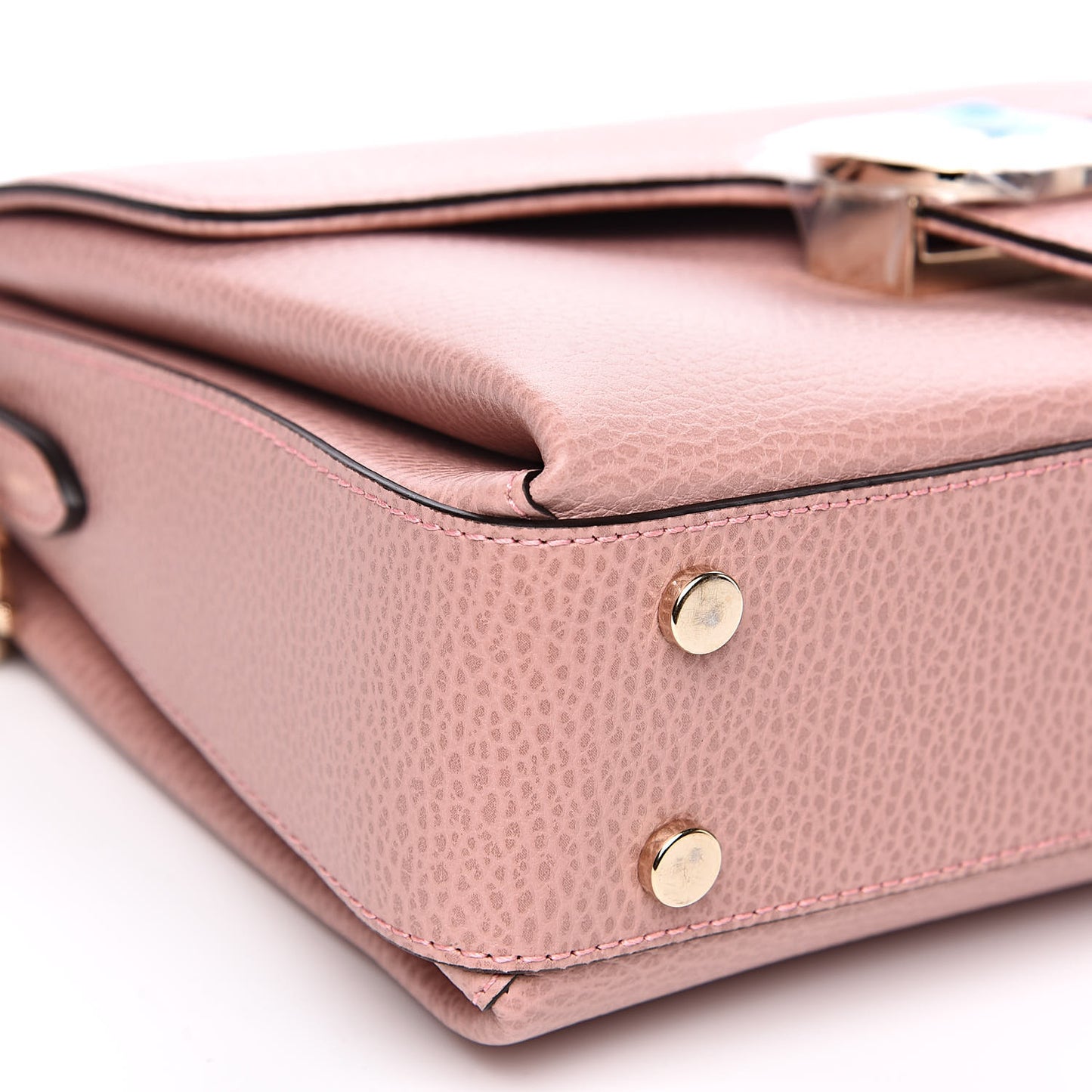 Dollar Calfskin Interlocking G Top Handle Shoulder Bag Soft Pink