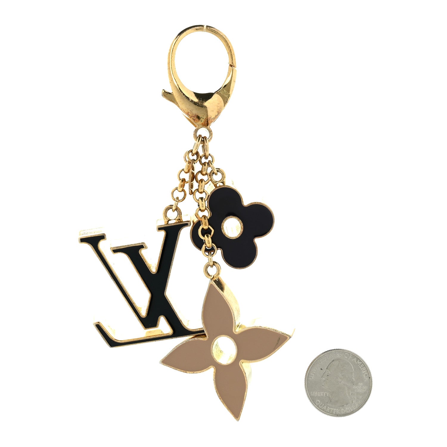 Louis Vuitton Metal Fleur De Monogram Bag Charm Dore Dore 2 of 5