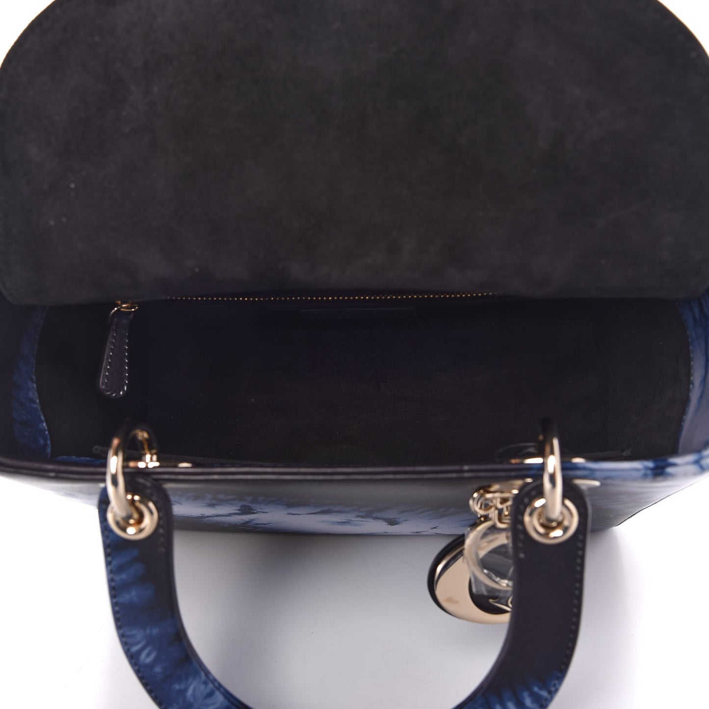 Calfskin Tie Dye Medium Lady Dior Blue Multicolor