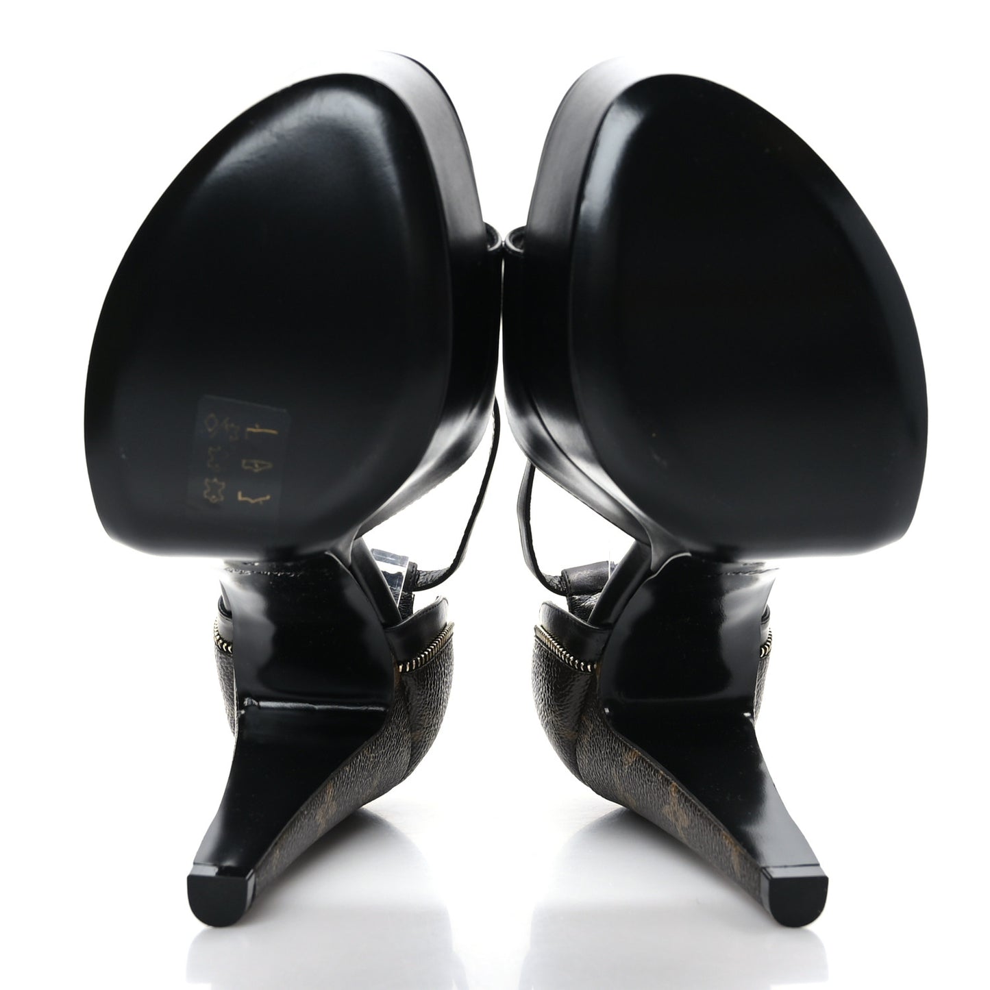 Patent Monogram Afterglow Platform Sandals 41 Black