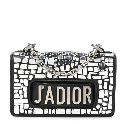 Christian Dior Smooth Calfskin Embroidered Mosaic of Mirrors Mini J'Adior Chain Flap Bag Black 1 of 9