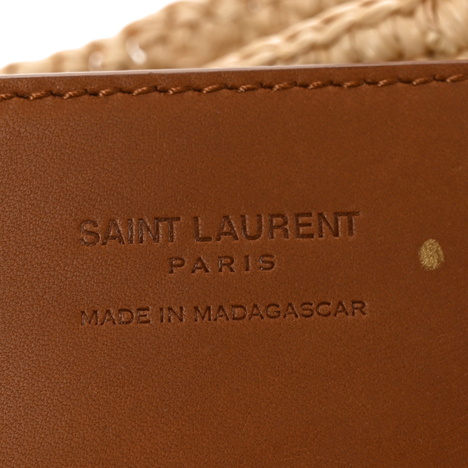Saint Laurent Raffia Calfskin Le 5 A 7 Mini Hobo Natural Brick 6 of 9