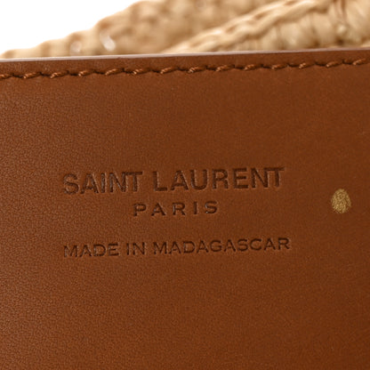 Saint Laurent Raffia Calfskin Le 5 A 7 Mini Hobo Natural Brick 6 of 9