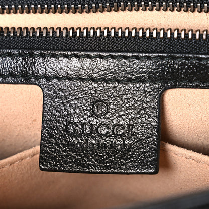 Gucci Azalea Calfskin Matelasse Diagonal Small Torchon GG Marmont Top Handle Shoulder Bag Cognac Black 6 of 10