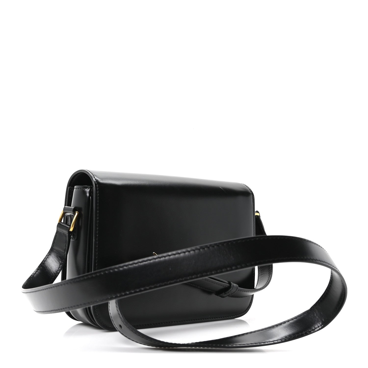 Celine Shiny Calfskin Medium Triomphe Black 3 of 10