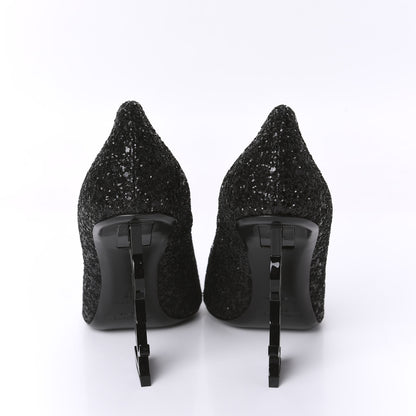 Saint Laurent Glitter Opyum 100 Pumps 38 Black 6 of 10