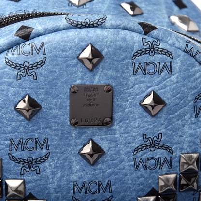 MCM Visetos Studded Small Stark M Backpack Blue 10 of 10