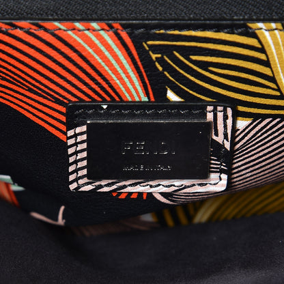Fendi Calfskin Orchid Large Peekaboo Iconic Satchel Black Multicolor 7 of 8
