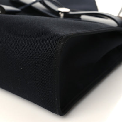 Hermes Military Toile Vache Hunter Herbag Zip PM 31 Black Bleu Indigo 10 of 10