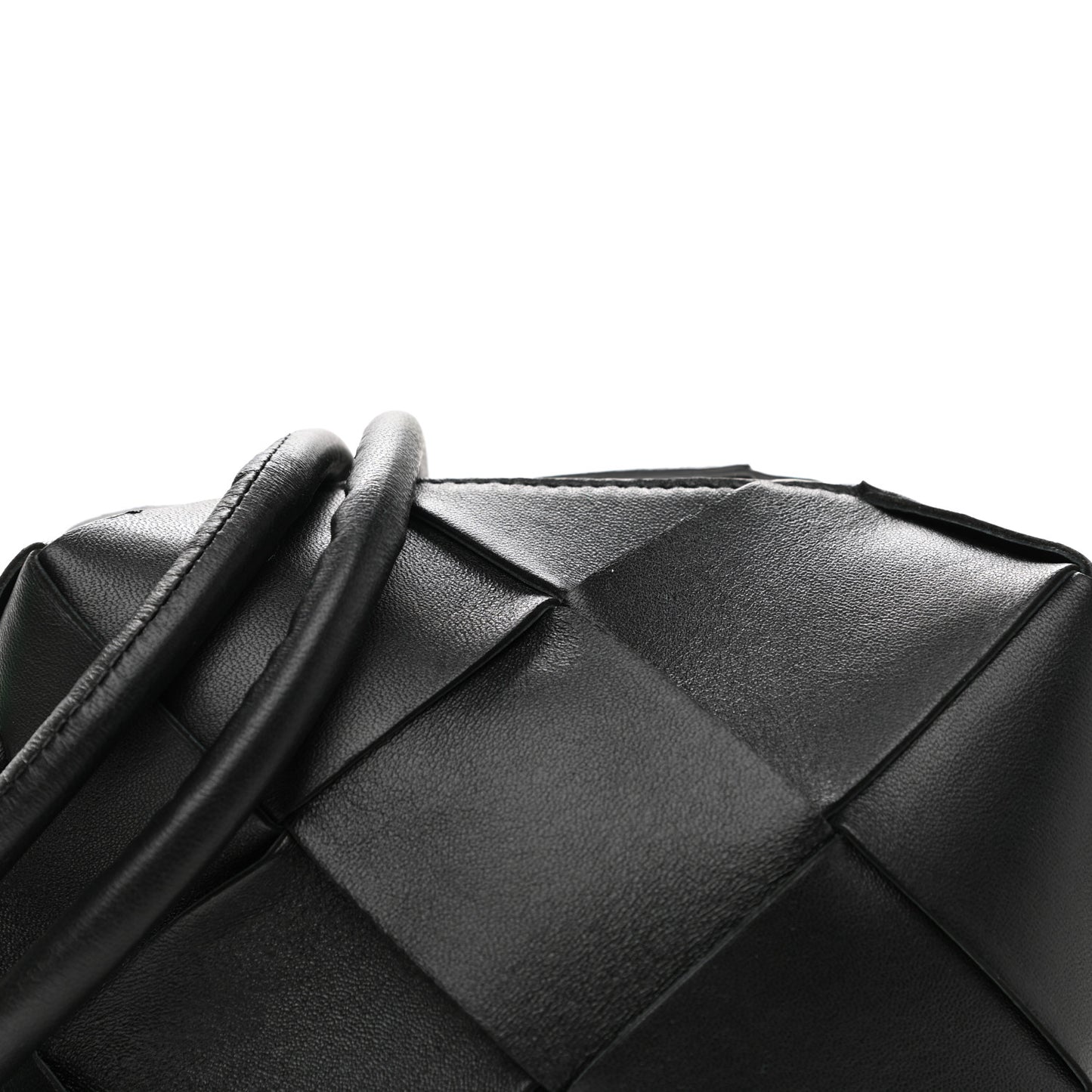 Lambskin Maxi Intrecciato Mini Cassette Camera Bag Black