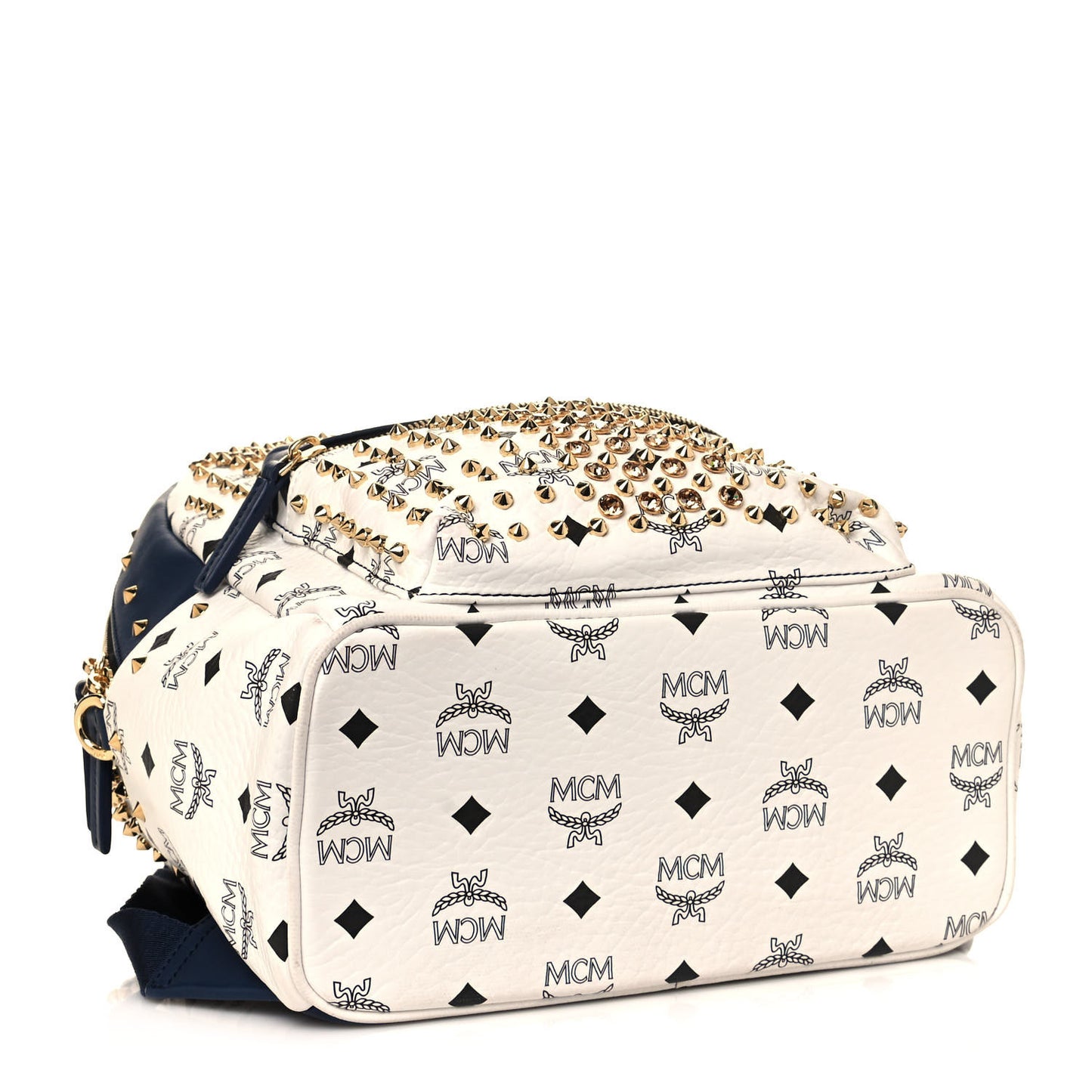 Visetos Swarovski Studded Small Diamond Backpack White