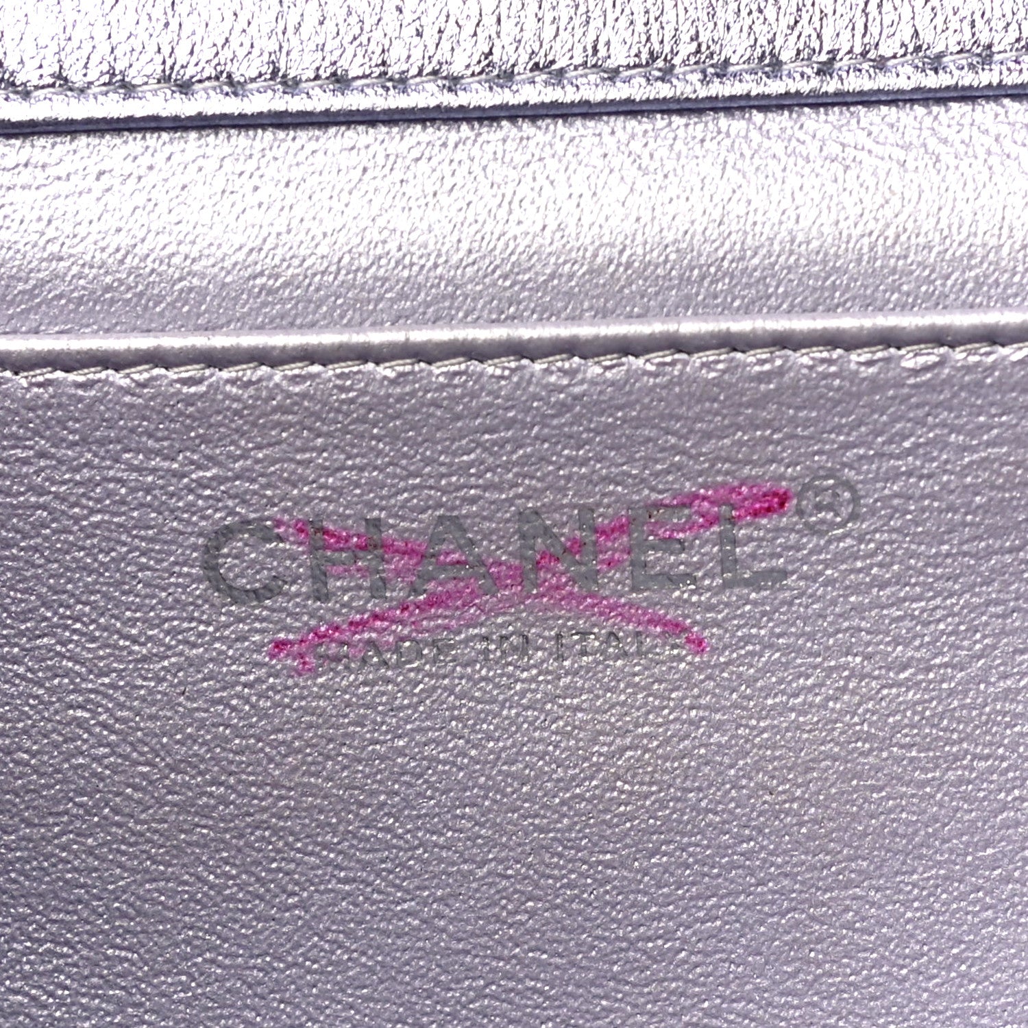 Chanel Metallic Perforated Lambskin Quilted Clutch With Chain Flap Silver 6 of 11