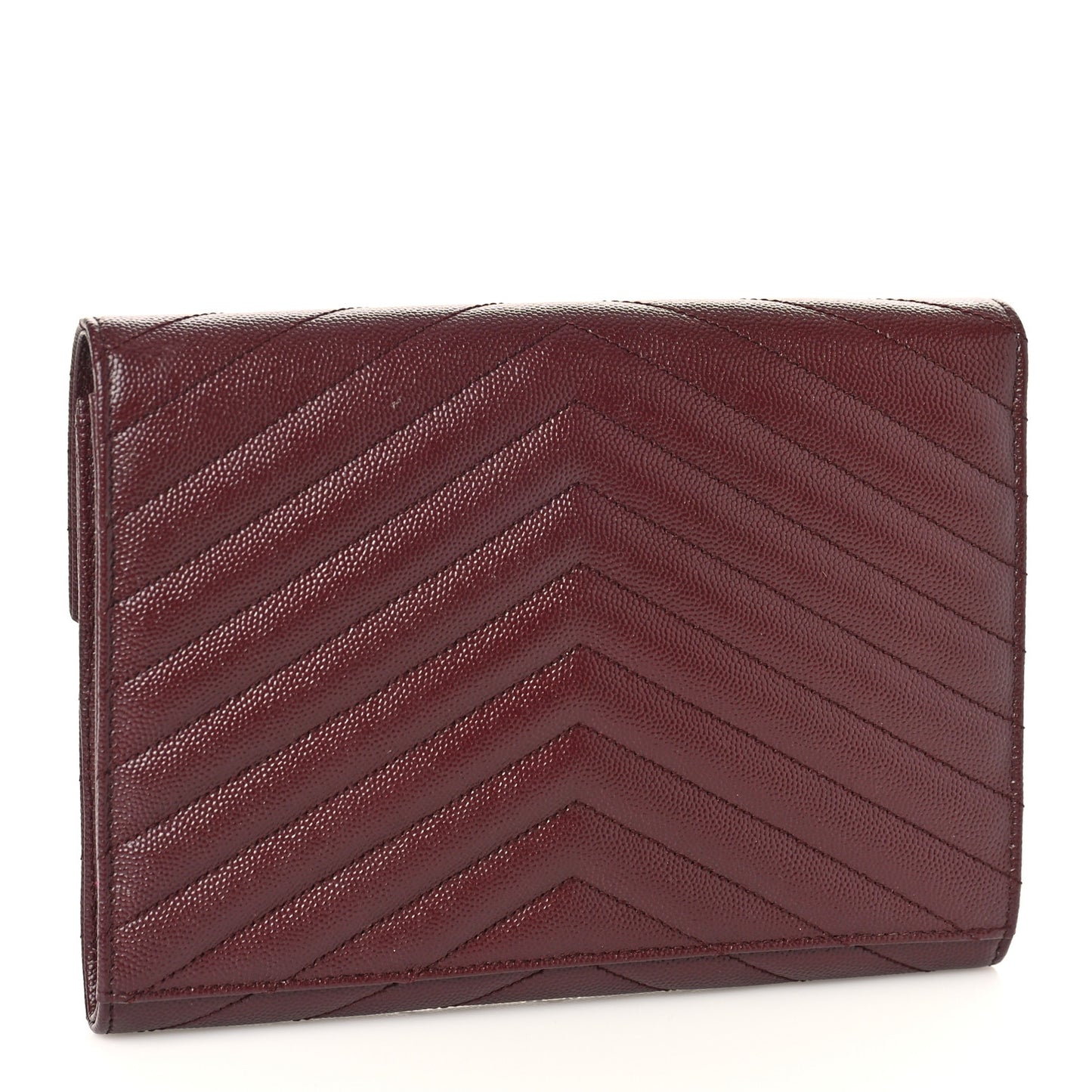 Grain De Poudre Matelasse Chevron Monogram Envelope Clutch Palissandre
