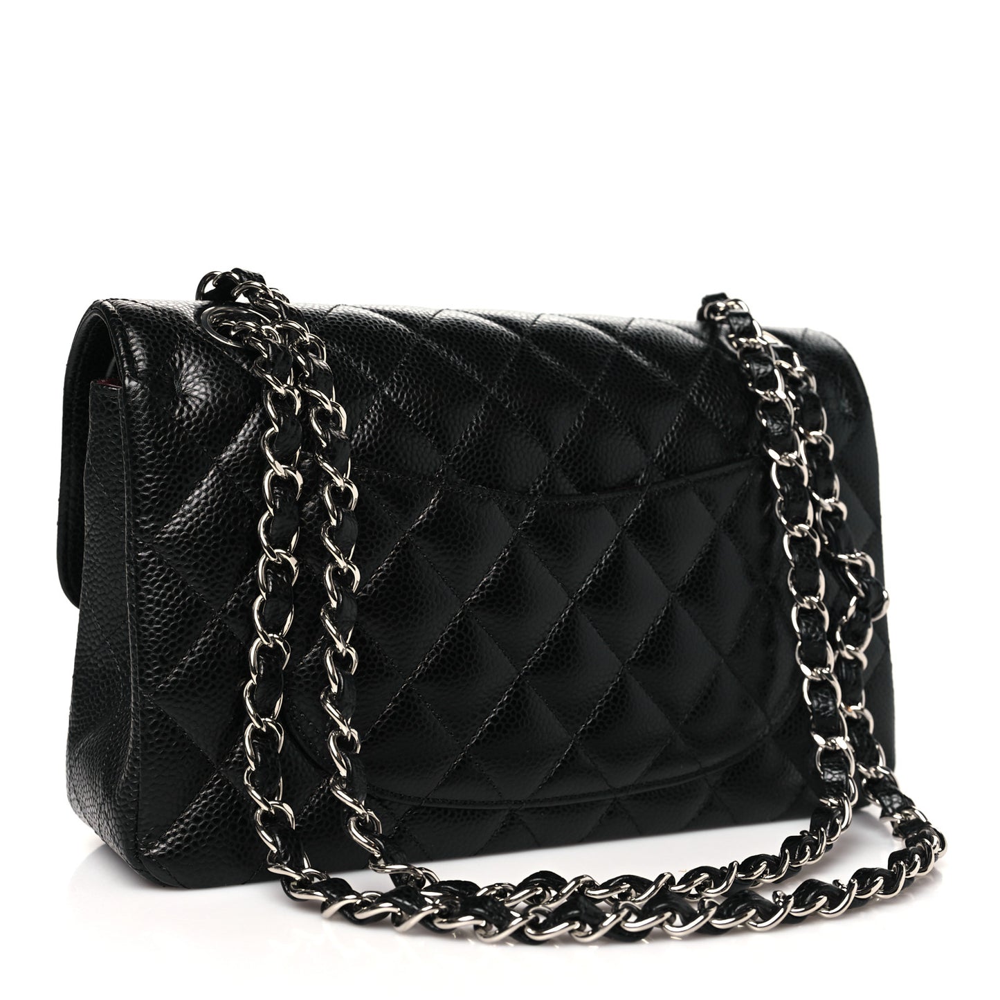Caviar Quilted Small Double Flap Black